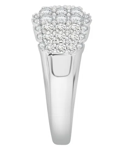 Macy's Diamond Cluster Ring (1 Ct. T.w.) In 14k White Gold In Metallic