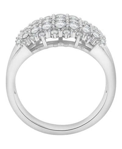 Macy's Diamond Cluster Ring (1 Ct. T.w.) In 14k White Gold In Metallic