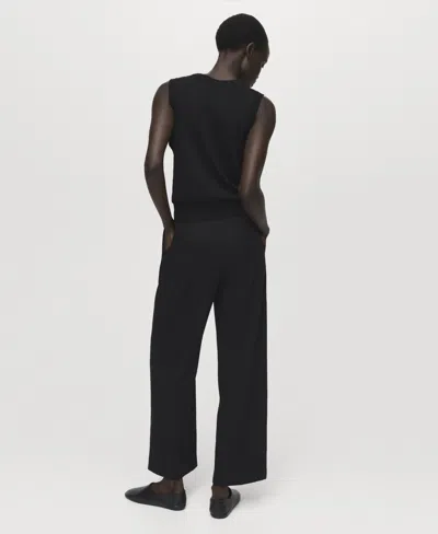 Mango Women's Straight-fit Pleated Pants In Black