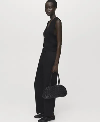 Mango Women's Straight-fit Pleated Pants In Black