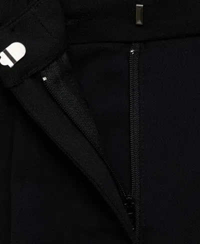 Mango Women's Straight-fit Pleated Pants In Black