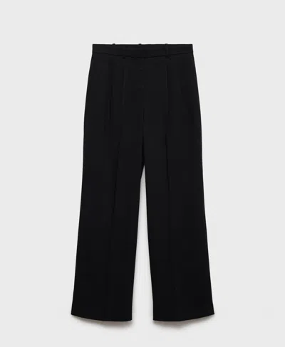 Mango Women's Straight-fit Pleated Pants In Black