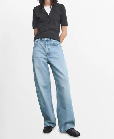 Mango Women's Mid-rise Balloon Jeans In Blue