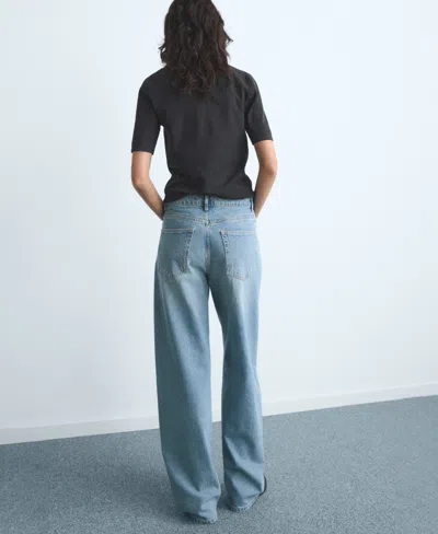 Mango Women's Mid-rise Balloon Jeans In Blue