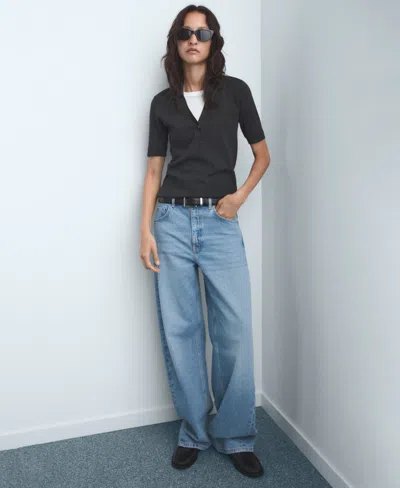 Mango Women's Mid-rise Balloon Jeans In Blue