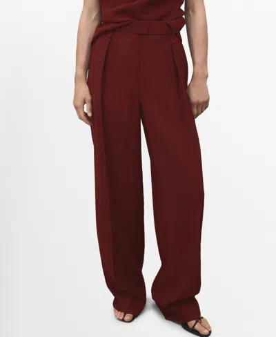Mango Women's Straight-fit Pleated Pants In Red