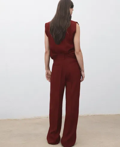 Mango Women's Straight-fit Pleated Pants In Red