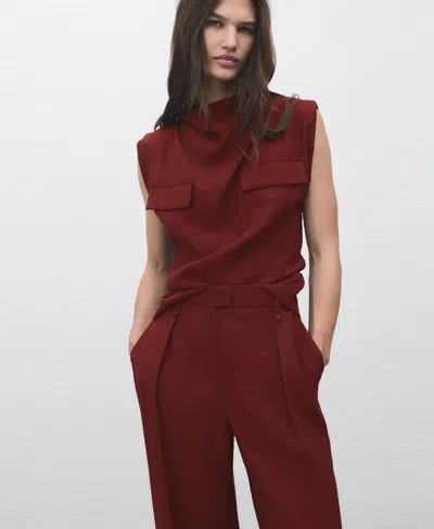 Mango Women's Straight-fit Pleated Pants In Red