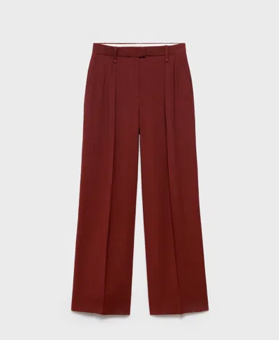 Mango Women's Straight-fit Pleated Pants In Red