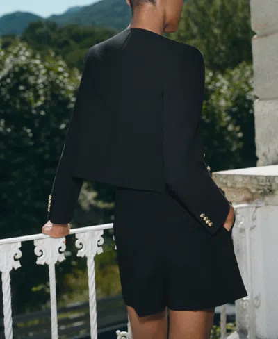 Mango Women's Buttoned Cropped Jacket In Black