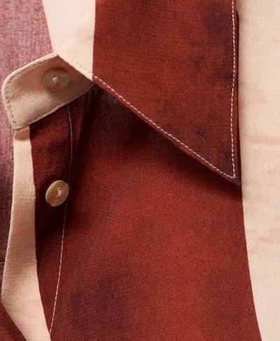 Mango Geometric Print Shirt Ecru In Black