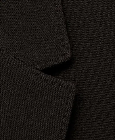 Mango Straight-fit Suit Blazer Chocolate In Black