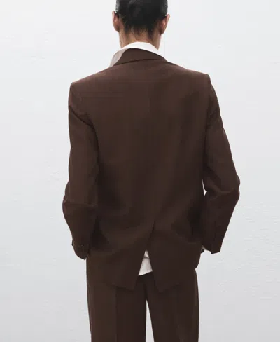 Mango Women's Lyocell Suit Jacket In Brown