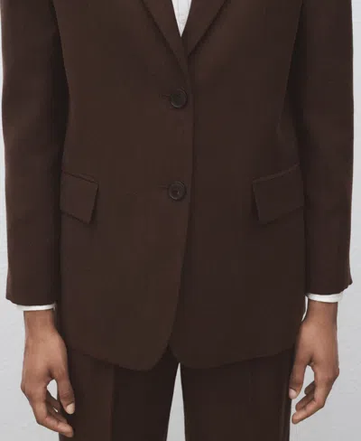 Mango Women's Lyocell Suit Jacket In Brown