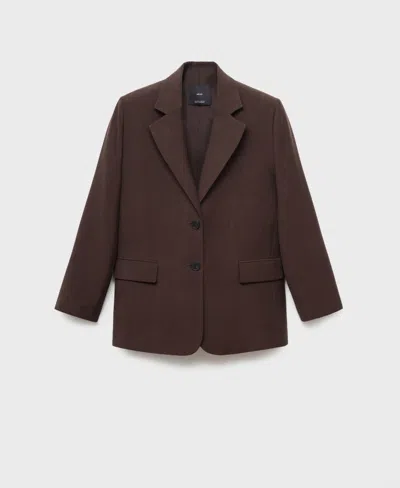 Mango Women's Lyocell Suit Jacket In Brown