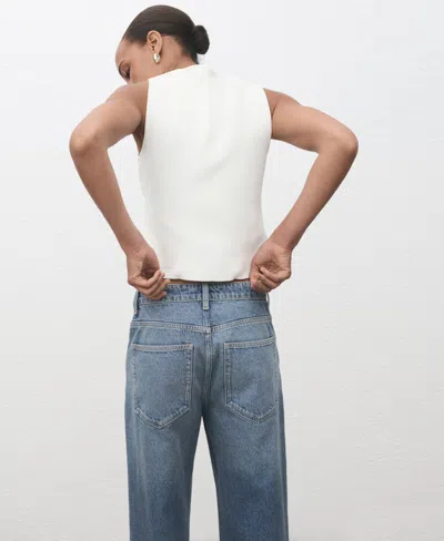 Mango Knitted Waistcoat With Jewel Buttons White In Multi