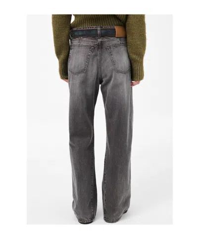 Our Legacy Distressed Wide-leg Jeans With Faded Black Wash In Gray