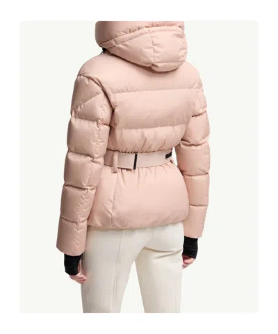 Moncler Grenoble Buckled Waist Padded Jacket In Pink