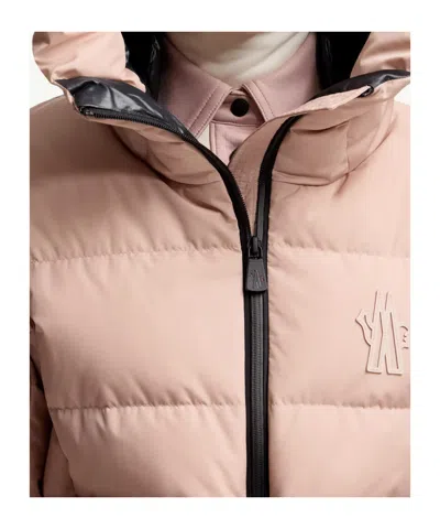 Moncler Grenoble Buckled Waist Padded Jacket In Pink