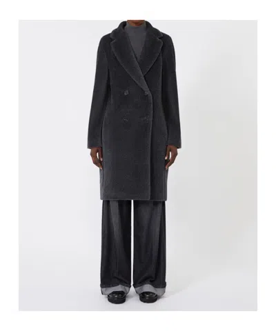 Max Mara 's  Roseto Double Breasted Coat In Gray