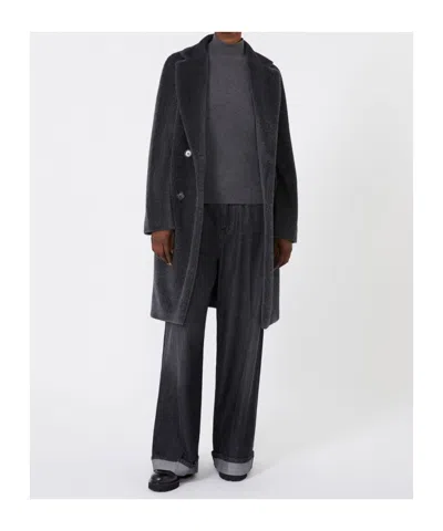 Max Mara 's  Roseto Double Breasted Coat In Gray