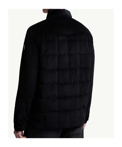 Moncler Gelt Corduroy Down Shirt Jacket In Black