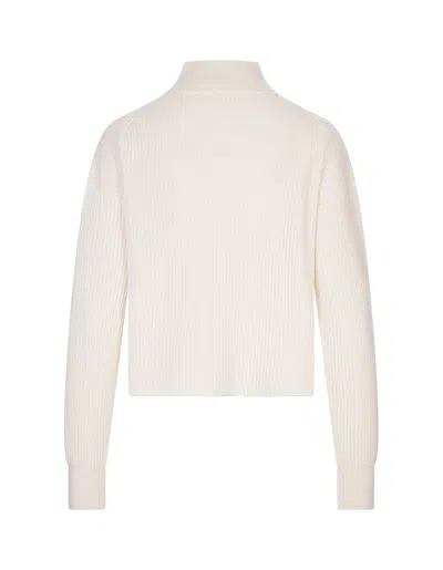 Max Mara Fufy Ribbed Wool And Cashmere Sweater In White