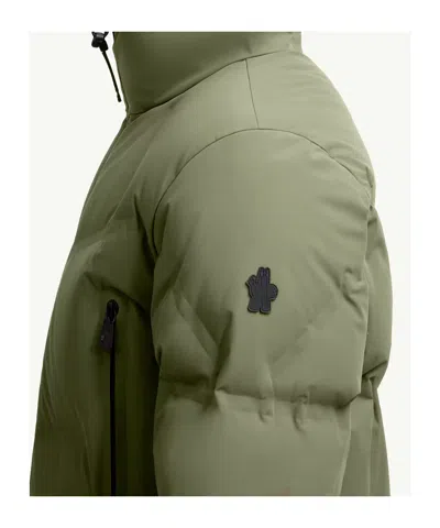 Moncler Nylon Down Jacket Featuring Adjustable Elements In Green
