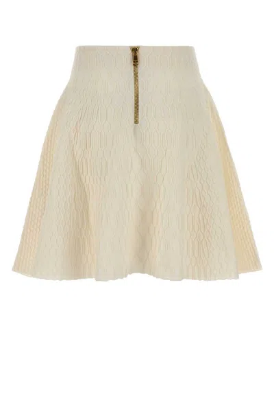 Balmain A-line Skirt In White