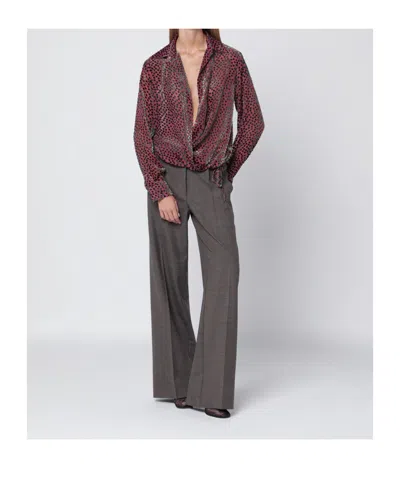 Dries Van Noten Pink Polka Dot Silk Blend Shirt Women In Pink