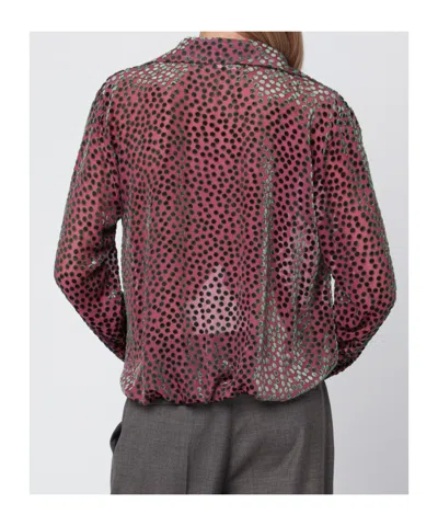 Dries Van Noten Pink Polka Dot Silk Blend Shirt Women In Pink