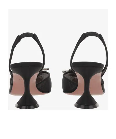 Amina Muaddi Scarpe Con Tacco Begum In Rete Nera  Donna In Black