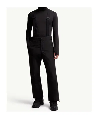 Moncler Adjustable Strap Nylon Technical Pants In Black