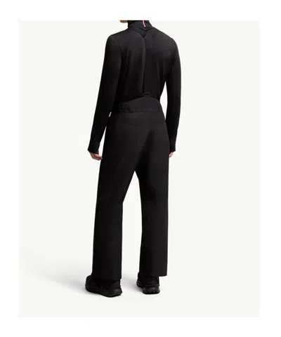 Moncler Adjustable Strap Nylon Technical Pants In Black