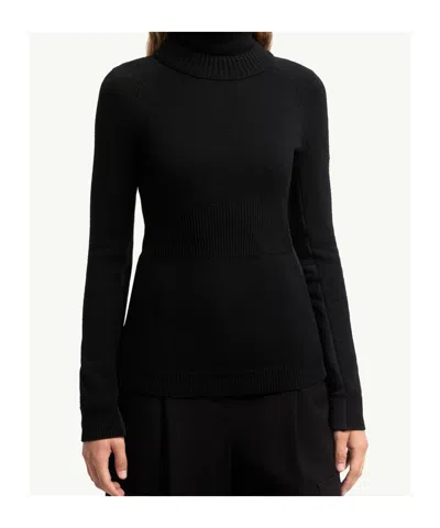 Moncler Wool Turtleneck Jumper In Black