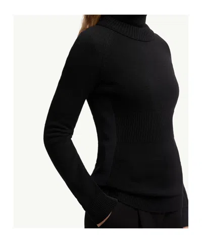 Moncler Wool Turtleneck Jumper In Black