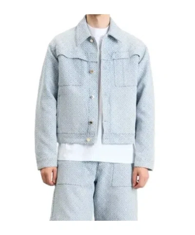 Casablanca Long-sleeved Denim Jacket In Blue