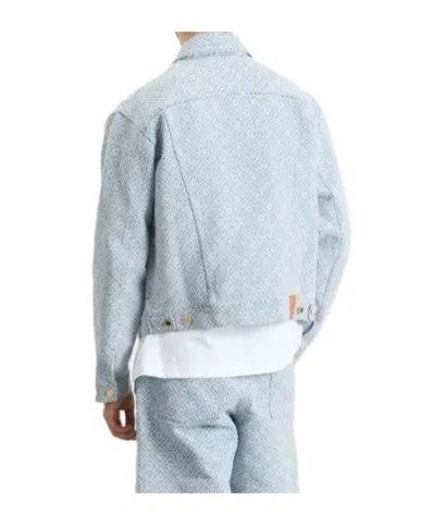 Casablanca Long-sleeved Denim Jacket In Blue