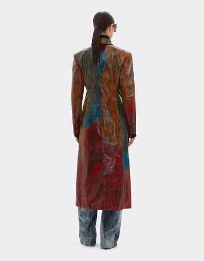 Ferrari Misted Leather Coat In Multi