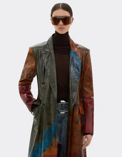 Ferrari Misted Leather Coat In Multi