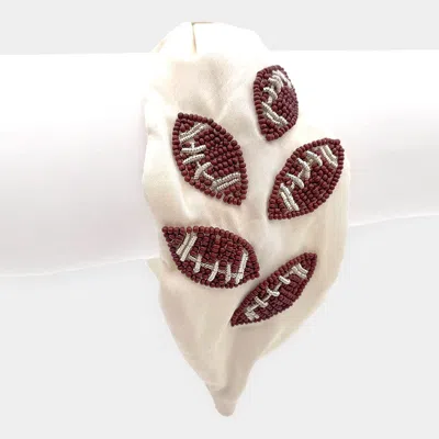 Fashnzfab Seed Beaded Baseball Burnout Knot Headband In Brown