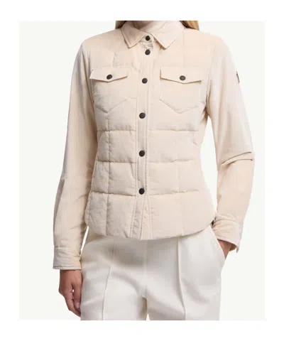 Moncler Nangy Quilted Cotton And Modal-blend Corduroy Down Jacket In Neutral