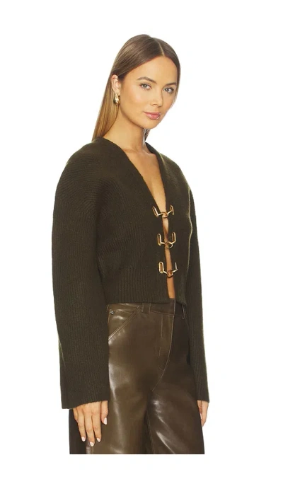 Cult Gaia Mayalu Cardigan In Green Acrylic In Black