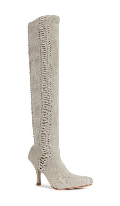 Isa Boulder Macrame Line Tight Boot In White