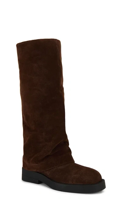 Schutz Keira Up Platform Knee High Boot In Brown