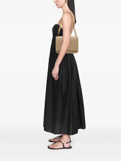 Pre-owned Burberry 2018-2023 Medium Tb Monogram Embossed Calfskin Chain Crossbody Bag In Brown