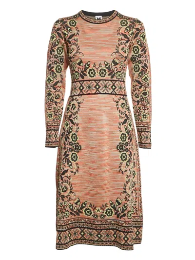Pre-owned Missoni Floral Knit Dress In Orange