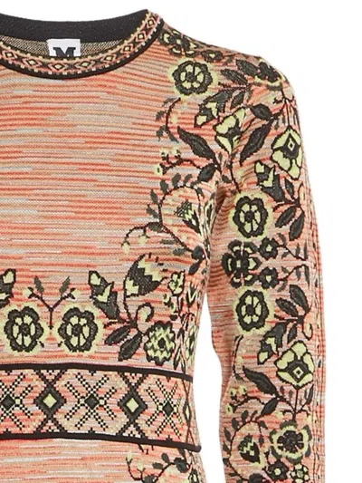 Pre-owned Missoni Floral Knit Dress In Orange