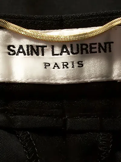 Pre-owned Saint Laurent Side Stripe Wool Trousers In Black