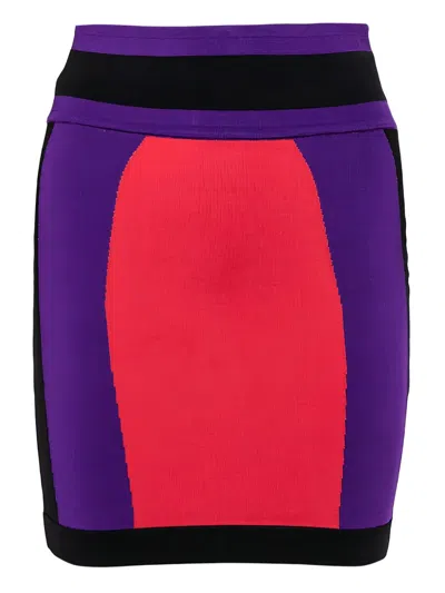 Pre-owned Balmain Knitted Skirt In Multi